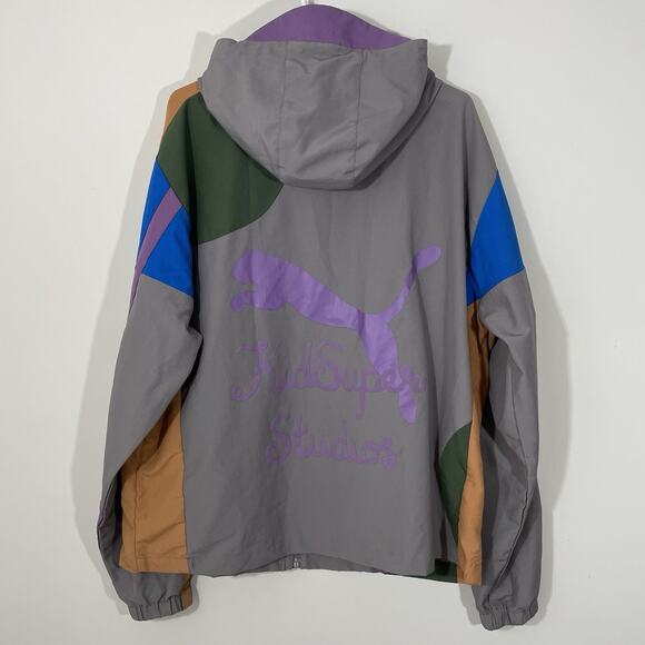 Puma x Kid Super Studios Lightweight Windbreaker Track Jacket Mens Large - Picture 8 of 10